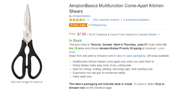 Kitchen Shears Bullet Point Description Help Improve SEO Optimization For Amazon Tactic