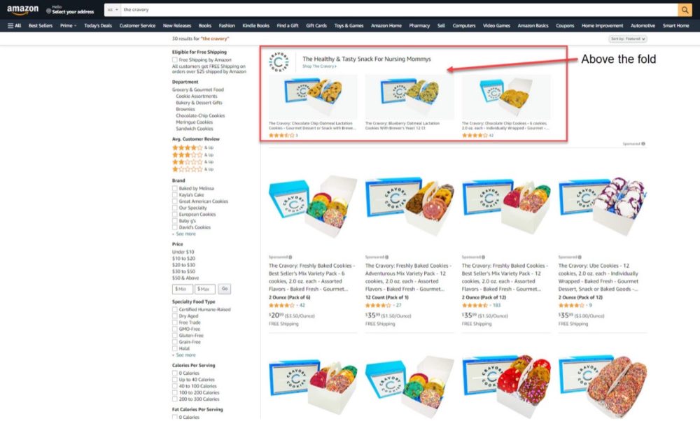 prioritize amazon ads above the fold