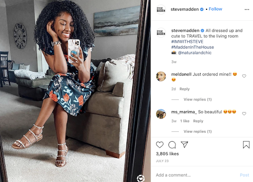 Steve Madden Social Media Sample Image Share Your Audience's Content On Social Media