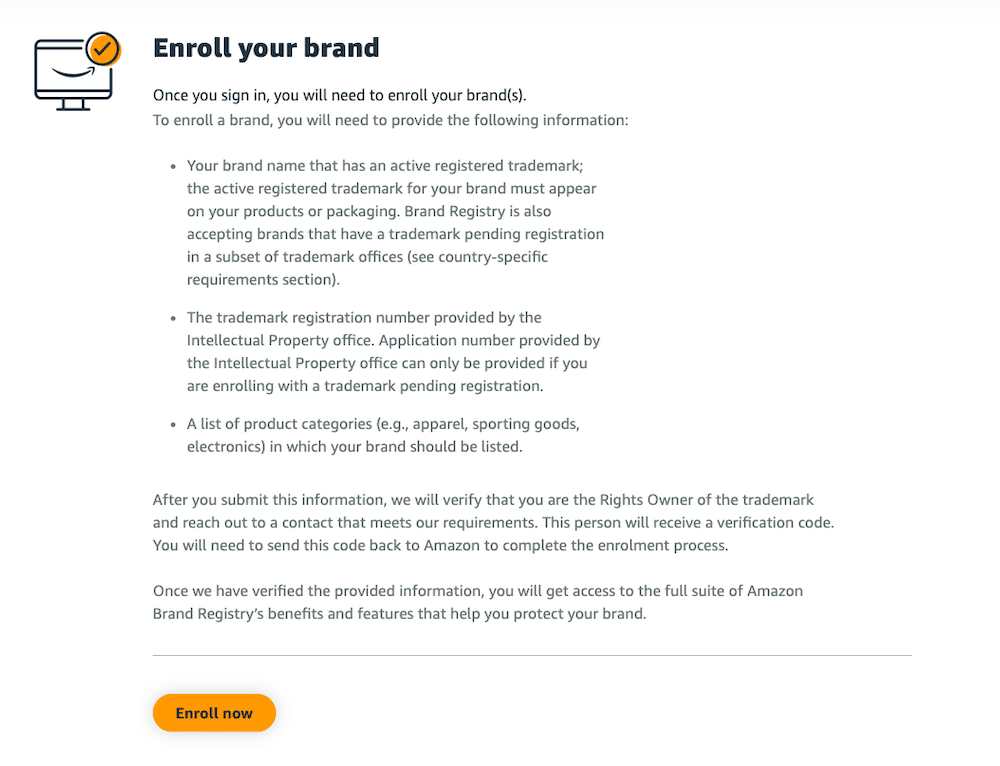 enroll your brand in amazon registry