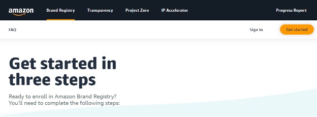 get started with Amazon Brand Registry in 3 simple steps
