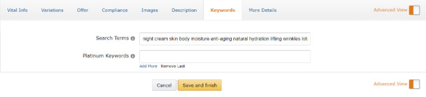 Backend keyword field Sunken Stone min