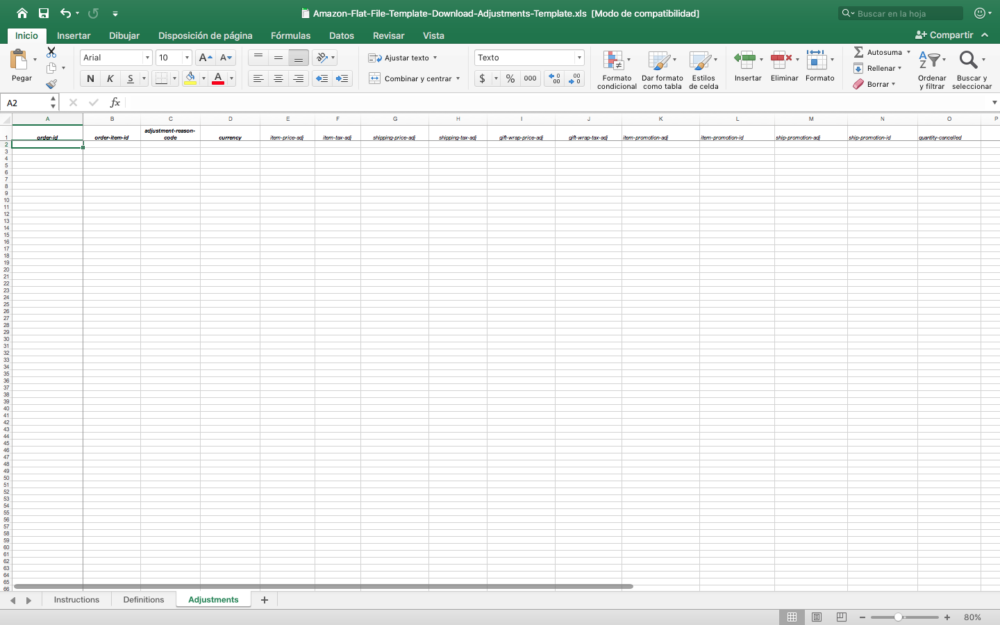 Adjustments Template