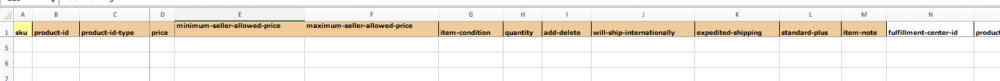 This template includes all the necessary fields for Amazon product listing updates