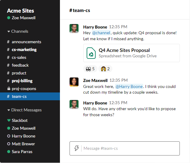 Use Collaboration Tools To Message Team Members Contractors