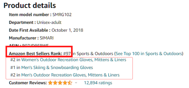 best sellers rank example on amazon 1